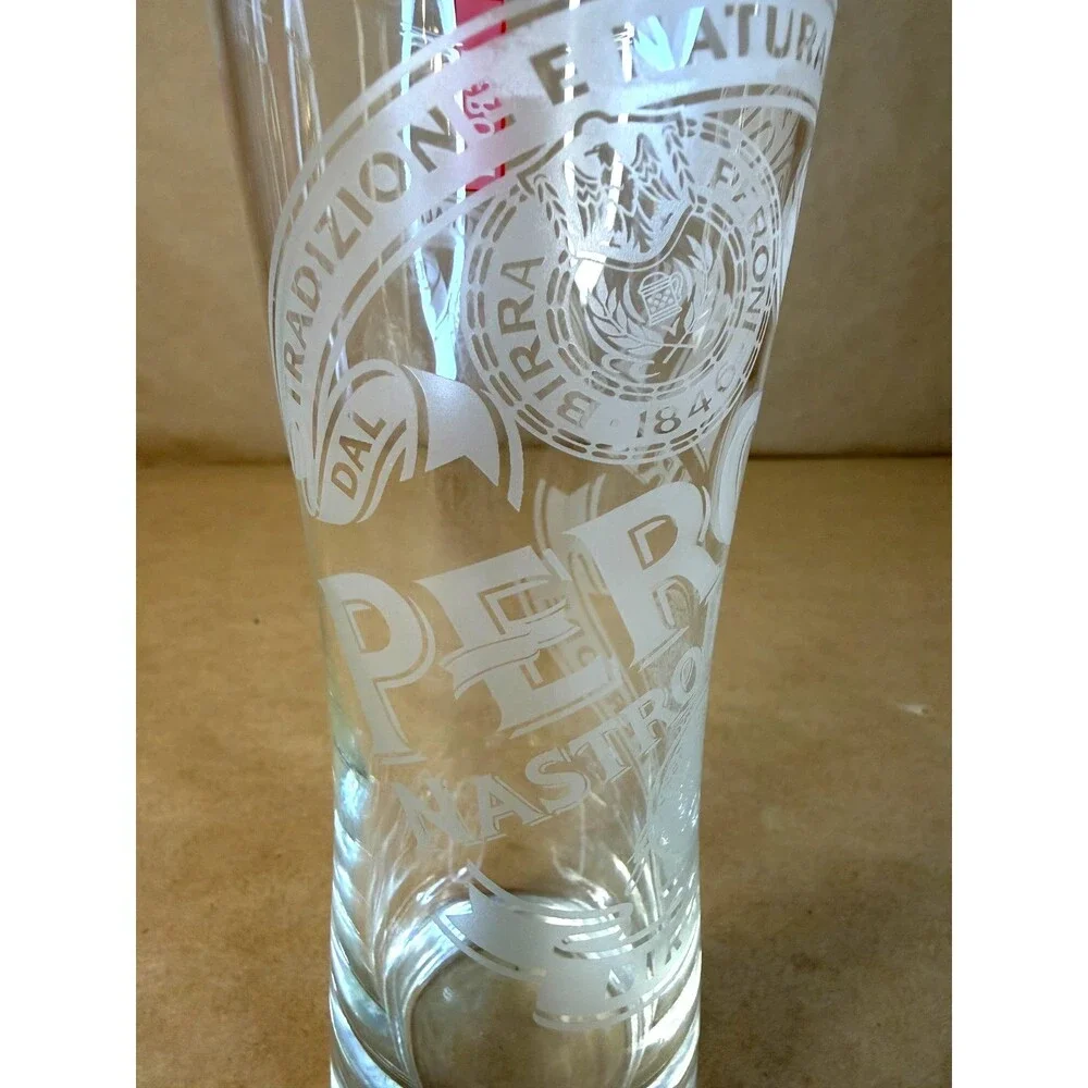 Peroni Nastro Azzurro Etched Beer Glass